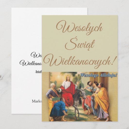  Poolse Pasen Wesolego Alleluja Kaart (Voorkant / Achterkant)