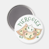 Poolse Pierogies Dumplings Foodie Kitchen Decor Magneet (Voorkant / Achterkant)