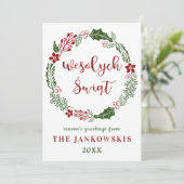 Poolse Poolse pretkerst, Aangepast Feestdagenkaart (Staand voorkant)