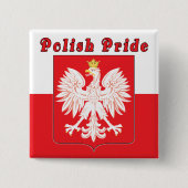 Poolse pride Eagle Vierkante Button 5,1 Cm (Voorkant)
