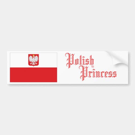 Poolse prinses, Bumpersticker (Voorkant)