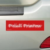 Poolse prinses Cute Bumpersticker (Op auto)