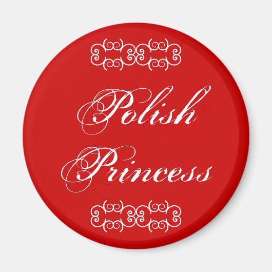 Poolse prinses Cute Magneet (Voorkant)