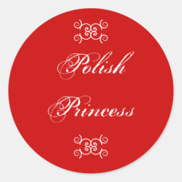 Poolse prinses Humoureuze Ronde Sticker