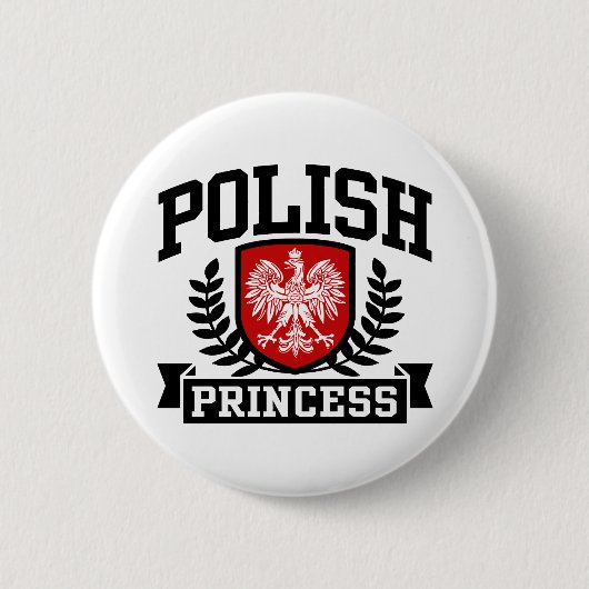 Poolse prinses ronde button 5,7 cm (Voorkant)