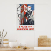Poolse Propagandaposter Grensposten bij de rivier Poster (Keuken)