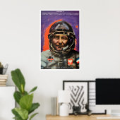 Poolse Propagandaposter- Ruimtestation Poster (Thuiskantoor)