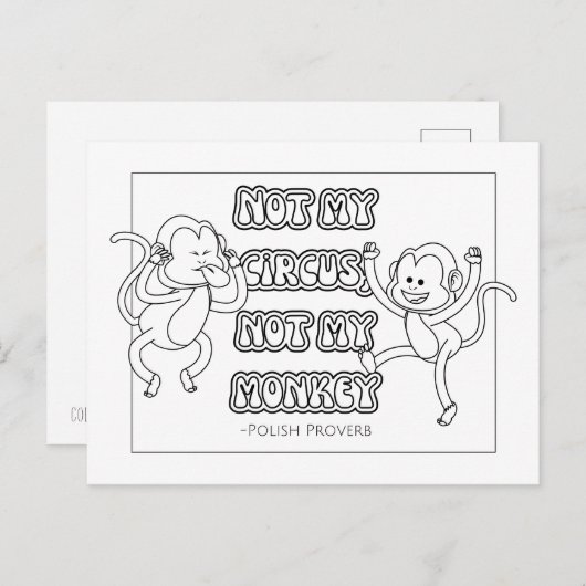 Poolse Proverb-kleur Briefkaart (Voorkant / Achterkant)