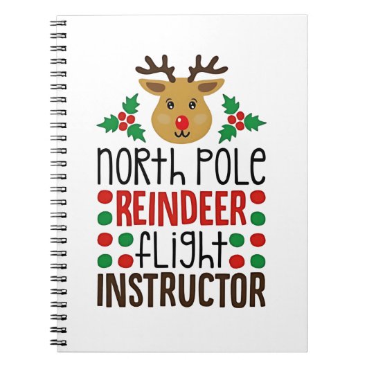 Poolse rendiervluchtinstructeur Kerstmis Notitieboek (Voorkant)
