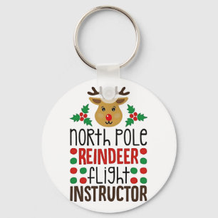 Poolse rendiervluchtinstructeur Kerstmis Sleutelhanger