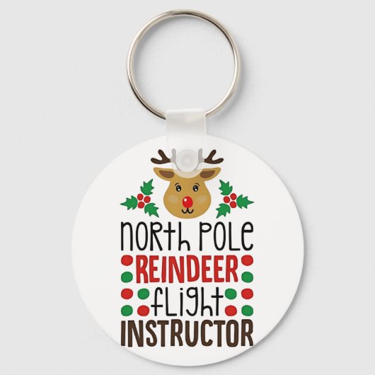 Poolse rendiervluchtinstructeur Kerstmis  Sleutelhanger (Voorkant)