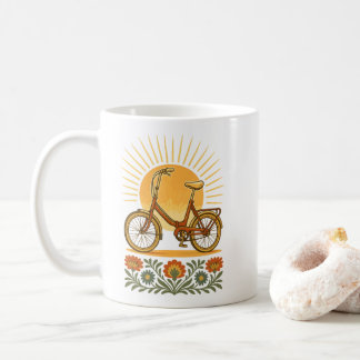 Poolse Retro Fiets Folk Zonsondergang Koffiemok