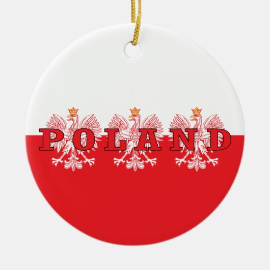 Poolse rode adelaars keramisch ornament (Voorkant)