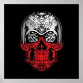 Poolse schedel en Rozen vlag Poster (Voorkant)