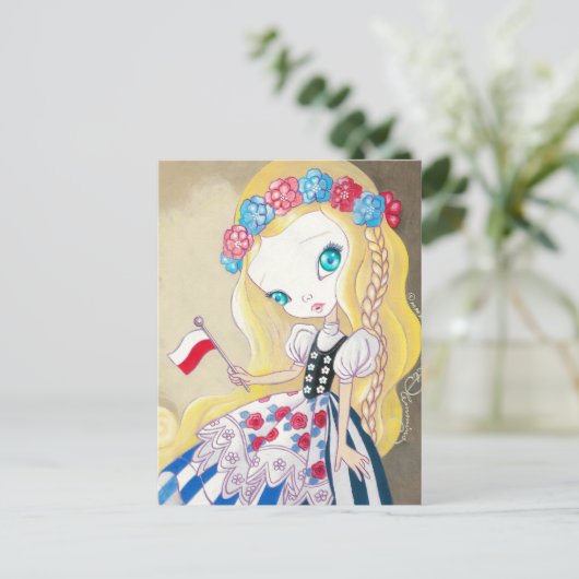 Poolse schoonheid briefkaart (Staand voorkant)