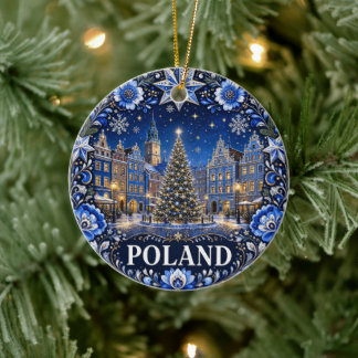 Poolse Sfeervolle Kerstcadeau Vakantie Keramisch Ornament