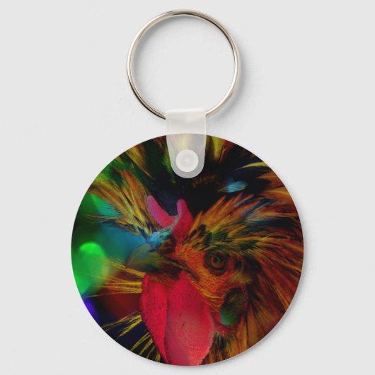 Poolse Sleutelhanger Rooster en Heart Bokeh (Voorkant)