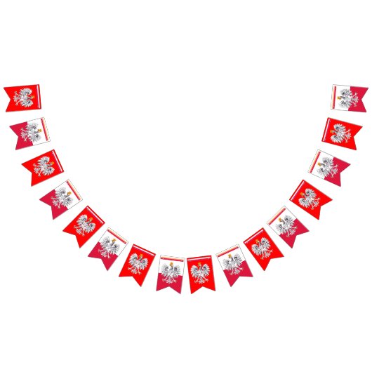 Poolse spanbanners, Poolse vlag, Eagle/Red Vlaggetjes (Alle)