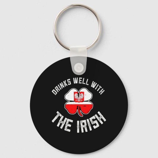 Poolse St. Patrick's Day-dranken gaan goed samen m Sleutelhanger (Voorkant)
