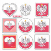 Poolse stickers en Poolse vlag, hartreizen/sport (Voorkant)