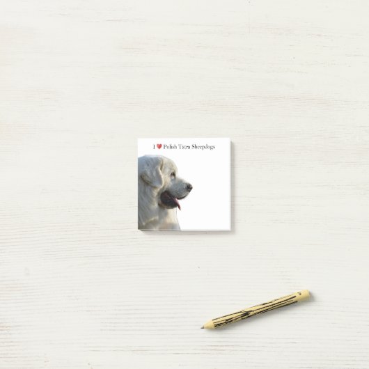 Poolse Tatra Sheepdog Sticky Notes (Op bureau)