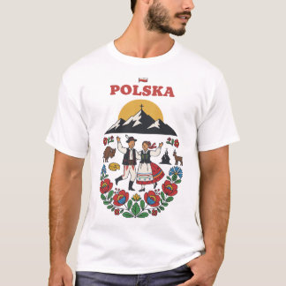 Poolse Tatra Volkskunst Bergen T-shirt