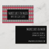 Poolse technicus Cosmetology Red Nail Visitekaartje (Voorkant / Achterkant)