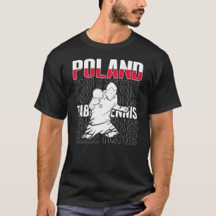 Poolse Tennis-tennis steun Ping Pong Tea T-shirt