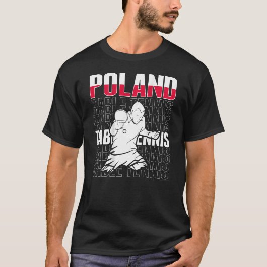 Poolse Tennis-tennis steun Ping Pong Tea T-shirt (Voorkant)