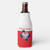 Poolse Texaan met Texas Map Flesjeskoeler (Fles Voorkant)