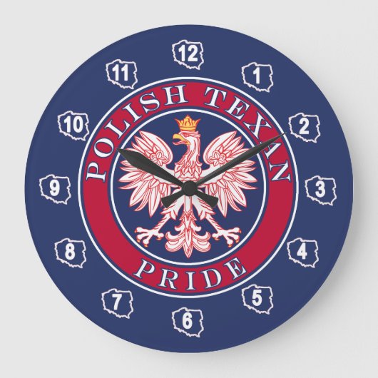 Poolse Texaanse Pride Grote Klok (Voorkant)