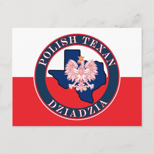 Poolse Texan Dziadzia-ronde Briefkaart (Voorkant)