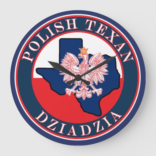 Poolse Texan Dziadzia-ronde Grote Klok (Voorkant)