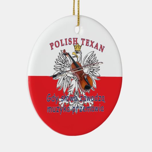 Poolse Texan Eagle Music Speaks Keramisch Ornament (Rechts)