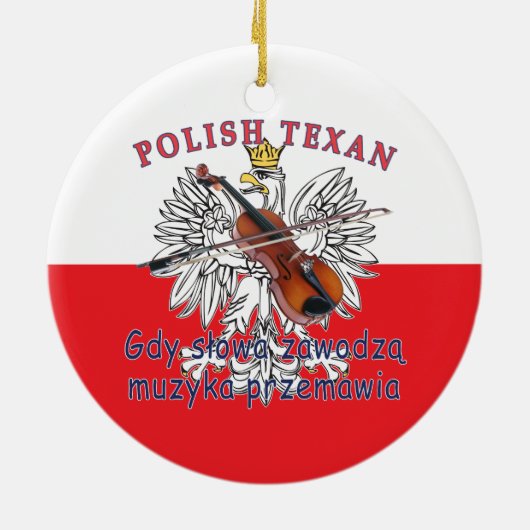 Poolse Texan Eagle Music Speaks Keramisch Ornament (Achterkant)