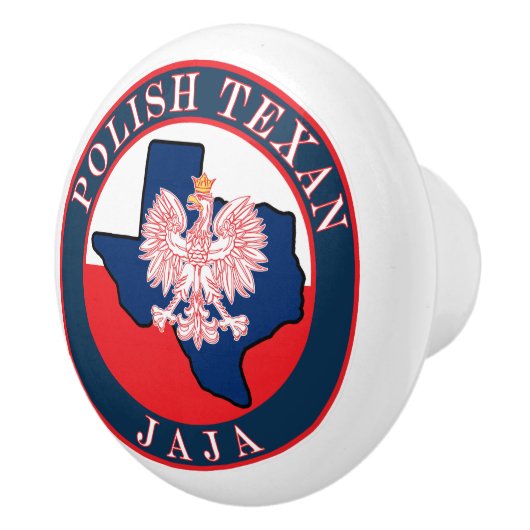 Poolse Texan Jaja Round Keramische Knop (Rechts)