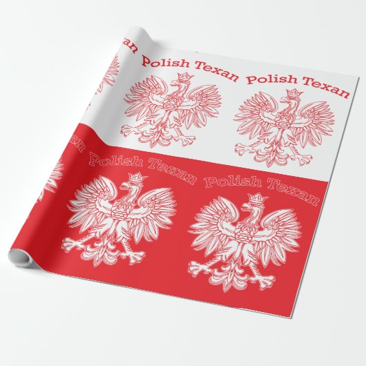 Poolse Texan White Eagle Cadeaupapier (Uitgerold)