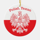 Poolse Texan White Eagle Keramisch Ornament (Voorkant)