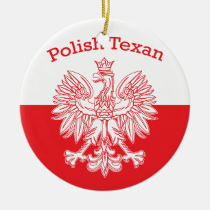Poolse Texan White Eagle Keramisch Ornament