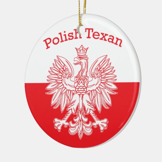 Poolse Texan White Eagle Keramisch Ornament (Links)