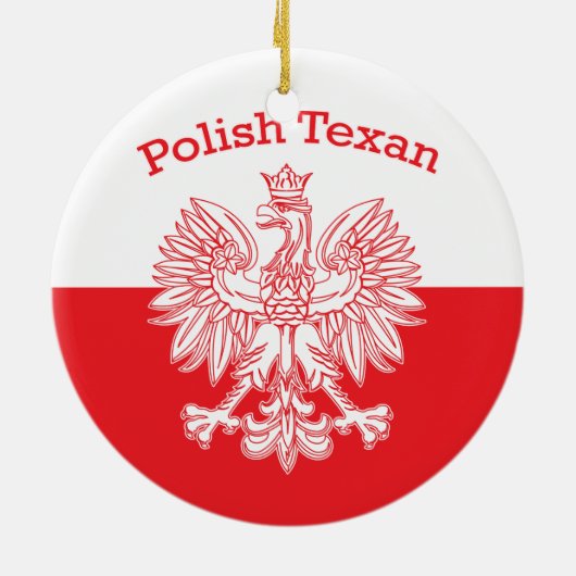 Poolse Texan White Eagle Keramisch Ornament (Achterkant)