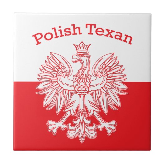Poolse Texan White Eagle Tegeltje (Voorkant)