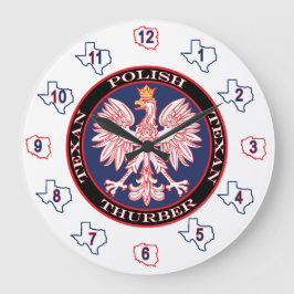 Poolse textielproducten met een ronde ronde grote klok