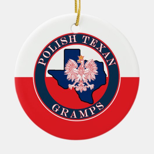 Poolse textielronde keramisch ornament (Voorkant)