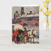 Poolse traditionele kerstkaart kaart (Gele Bloem)