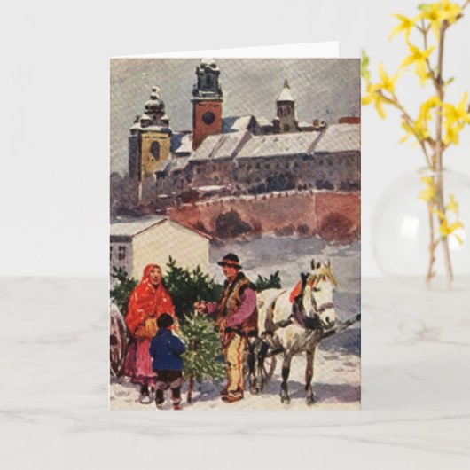 Poolse traditionele kerstkaart kaart (Gele Bloem)