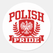 Poolse trots ronde sticker (Voorkant)