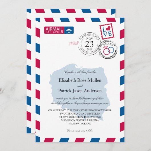 Poolse uitnodiging tot weddenschap op het vliegvel (Voorkant / Achterkant)