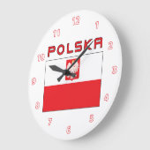 Poolse valk vlag met polska wandklok (Hoek)