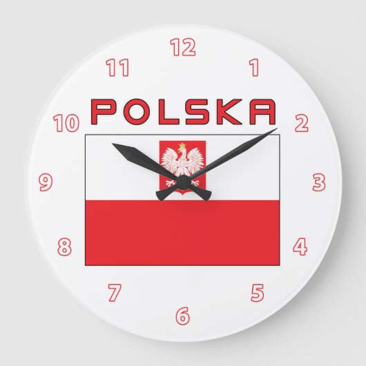 Poolse valk vlag met polska wandklok (Voorkant)